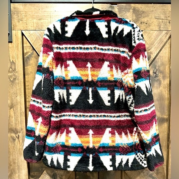 EUC Hooey Brand Aztec Patterned Fleece Pullover Top Sz L - Picture 5 of 16